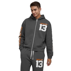 Survêtements d'hiver sur mesure de haute qualité pour adultes, unis, à la mode, avec cordon de serrage, à capuche, imprimés, écologiques, 100 % coton - Product Image 6