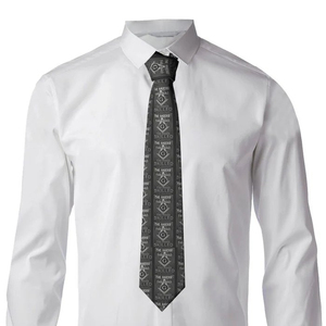 Corbata Masónica Azul de la Logia Maestra, la Más Vendida, de Poliéster Gris, Servicio OEM, Logotipo Personalizado - Product Image 6