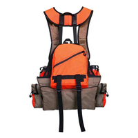 Gilet de chasse en nylon orange personnalisé, bretelles rembourrées réglables, plusieurs poches, service OEM, respirant et léger