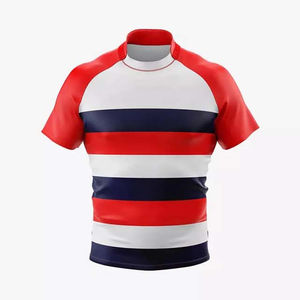 Maillot de rugby pour adultes, coupe confortable, vêtements de sport légers, impression personnalisée OEM, grande taille, séchage rapide, protection UV - Product Image 5