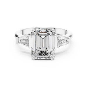 925 Sterling Silver Emerald Cut Moissanite <b>Diamond</b> <b>Ring</b> Wholesale Engagement Jewelry OEM ODM Supplier Factory - Product Image 1