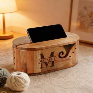 Large Capacity Wooden Yarn Bowl Premium Yarn Storage Solution For Crochet Knitting And Fiber Art Projects - Product Image 3