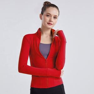 Chaqueta de Yoga Elástica con Logotipo Personalizado para Mujer, Corte Ajustado, Cierre Completo, Top Deportivo para Correr con Orificios para los Pulgares - Product Image 4