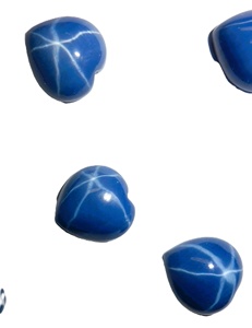 Saphir bleu étoilé en forme de cœur 10x10 mm 4,5 carats, cabochon poli créé en laboratoire avec effet étoile à 6 branches pour la fabrication de bijoux - Product Image 4