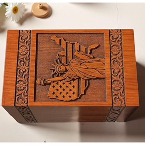 Wooden Urn with Engraved Quotes Memorial <b>Box</b> Eco-Friendly <b>Pine</b> Wood Cremation Urn by AYAANS - Product Image 6