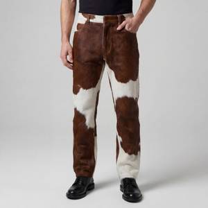 กางเกงหนังวัว, กางเกงลำลองเอวสูงน้ำหนักเบากางเกงสไตล์ตะวันตกของแท้ - Product Image 4