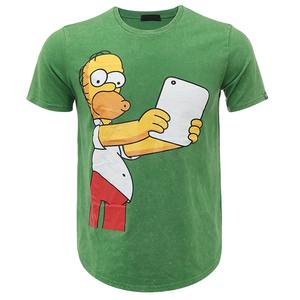 T-shirt en coton et polyester personnalisé grande taille avec logo imprimé, effet délavé minéral et délavé à la pierre, motif dessin animé – Nouvelle collection - Product Image 5