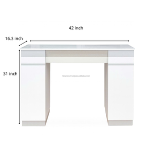 Tables à ongles modernes en MDF et contreplaqué, faciles à nettoyer, élégantes, en marbre, couleur personnalisable, écologiques, avec bar à manucure - Product Image 1