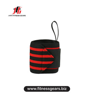 Support de poignet rouge réglable avec boucle auto-agrippante pour la musculation unisexe - Product Image 2