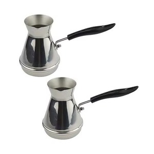 Cafetera turca de metal estilo oriental con mango y cuchara incluidos. - Product Image 4