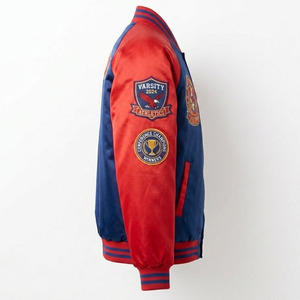 Blouson universitaire en satin brodé sur mesure, coupe ajustée, style bomber, pour garçons, en polyester par sublimation, avec broderie personnalisée - Product Image 3