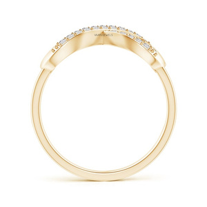 Anillo de Compromiso y Boda con Diamante Cultivado en Laboratorio, Corte Redondo, Diseño de Corazón Infinito, con Detalles Pavé, en Oro de 10K, 14K, 18K, Plata 925, 935 - Product Image 4