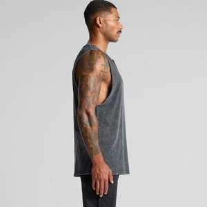 Men's <b>White</b> Cotton Eco-Friendly Breathable Premium Quality <b>Tank</b> <b>Top</b> O-Neck Casual Solid Knitted Muscle Shirt with Front Logo - Product Image 4