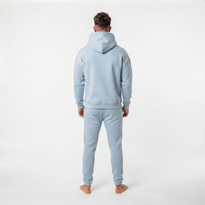 Ensemble survêtement homme lourd avec sweat à capuche et pantalon de jogging, logo personnalisé, épaules tombantes oversize, en coton, style streetwear, vente en gros - Product Image 3