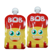 Sachets d'emballage personnalisés en PE jetables avec bec verseur pour jus et boissons, avec fermeture éclair, tailles 100ml/250ml