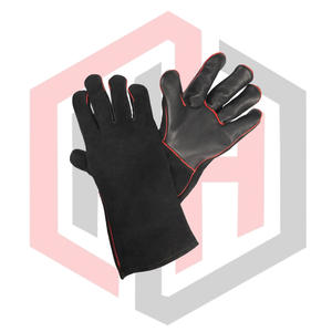 Guantes de Jardinería de Cuero Negros, Guantes de Seguridad Resistentes al Calor, Transpirables, Sin Silicona, Anti-Impactos, para Bomberos - Product Image 1