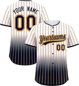 Camiseta de Béisbol Personalizada para Hombre, Negra con Rayas Doradas, Sublimada, Absorbente de Humedad, Manga Corta, Nombre, Número, Logotipo, Ropa Deportiva OEM - Product Image 3