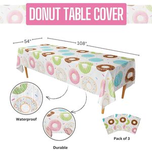 Confezione da 3 Copritavolo XL 54"x108" a Forma di Ciambella per Decorazioni di Feste di Compleanno - Product Image 3