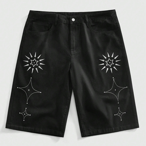 Shorts en jean déchirés et délavés personnalisés, en tissu 100% coton biologique épais, style streetwear pour hommes - Product Image 6