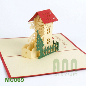 Tarjetas de Felicitación de Papel 3D con Corte Láser e Impresión UV Personalizadas, con Diseño de Zapatos y Casa Navideños, para Invitaciones en Navidad, Hechas en Vietnam - Product Image 5