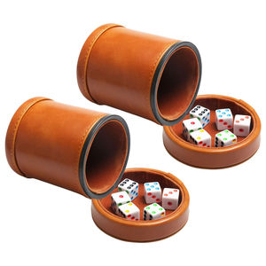 Vaso Mezclador de Dados Profesional de Cuero Deportivo Clásico para Bar, Fiestas y Entretenimiento Familiar - Venta Directa de Fábrica, Duradero - Product Image 1