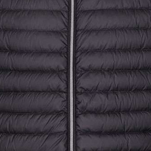 Men's Black Stand Collar Puffer Vest Zipper Closure Solid Color Windproof Casual Winter Outerwear 100% Polyester Hand Embroidery - Product Image 3
