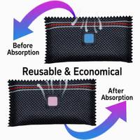 Meilunmei Sac déshumidificateur réutilisable pour voiture, absorbant d'humidité en gel de silice micro-ondable avec indicateur de couleur changeante, sûr pour armoire