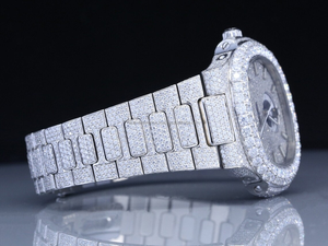 Vente en gros de haute couture montre d'affaires analogique étanche en acier inoxydable Moissanite cloutée de diamants au prix du marché disponible - Product Image 3