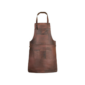 Tablier classique en cuir avec plusieurs poches, vêtement de travail durable pour la cuisine - Product Image 1