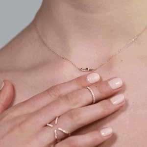 Collar de Barra Minimalista con Diamantes, Corte Baguette, Diamantes Cultivados en Laboratorio, Oro Sólido Real de 14K y 18K, Cadena con Colgante Pequeño y Delicado, Precio de Fábrica - Product Image 2
