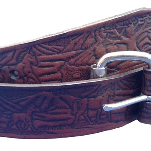 เข็มขัดหนังวัวแท้สีดำสำหรับผู้ชายสายรัดแบบวินเทจสำหรับหัวเข็มขัดสั่งตรงจากโรงงานอินเดีย - Product Image 1