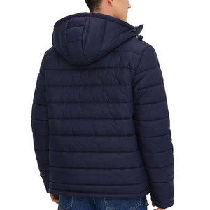 Chaqueta acolchada con capucha para hombre, color azul marino, gruesa, para invierno, con cierre, informal, de color liso, precio económico, impermeable, de poliéster. - Product Image 6