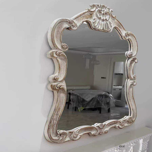 Décoration murale en fer forgé doré, design élégant et personnalisé pour l'extérieur et la maison, avec miroir intégré - Product Image 3