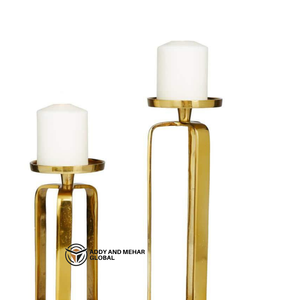 Luxury Modern Bone Resin <b>Candle</b> Holder Set Polished Finish Decorative <b>Pillar</b> <b>Candle</b> Jar for Christmas Home & Hospitality Dcor - Product Image 2