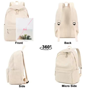 <b>Back</b> <b>Pack</b> Bags Gym Travel School Bag Customized Logo Printing Embroidery Polyester Corduroy Large Capacity Unisex <b>Back</b> <b>Pack</b> Bags - Product Image 6