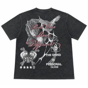 Mens <b>Vintage</b> Washed <b>Graphic</b> Print T Shirt Crew Neck Short Sleeve Casual Streetwear Back Print <b>Tee</b> Wholesale Apparel Supplier - Product Image 3