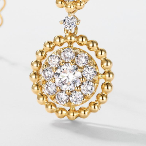 Collier pendentif classique en or massif 14 carats avec diamant certifié IGI, taille brillant rond, couleur G, bijoux de mariage pour femme - Product Image 3