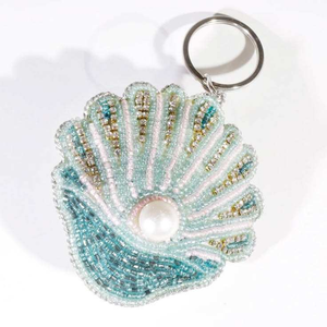 Artisan Handcrafted Embroidered Beaded <b>Keychain</b> with Colorful Floral Embellishments for Handbags Backpacks Keys and Gifts - Product Image 1