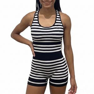 Women Camouflage Print Racerback Bodysuit Sleeveless Shorts Sports Jumpsuit Four-Way Stretch Seamless Fit Dry One Piece Suit - Product Image 6