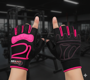 REXFIT Half <b>Finger</b> Gym Gloves PU Mesh Breathable Non Slip Adjustable Wrist <b>Strap</b> UV Protection Waterproof for Fitness Training - Product Image 1