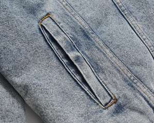 Veste en jean décontractée vintage délavée et chaude - Product Image 5