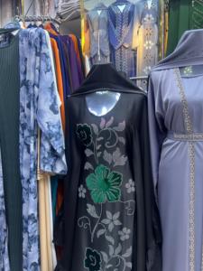 Wholesale Modest Dubai Beaded Sequined <b>Long</b> Sleeve Abaya Muslim Traditional Handmade Wedding Women Polyester Breathable V Neck - Product Image 2
