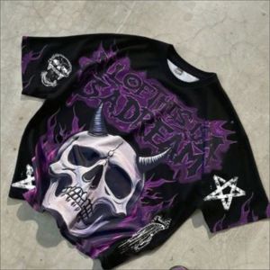 T-shirt personnalisé en coton 100% avec strass, délavé à l'acide, coupe oversize, épaules tombantes, style streetwear décontracté, écologique, avec motif graphique pour homme - Product Image 1