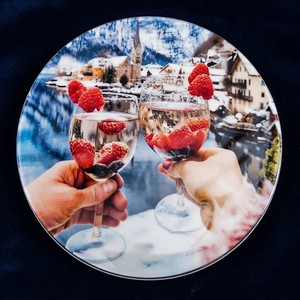 Sous-verre en verre moderne de luxe avec un design alpin contemporain, écologique et lavable - Product Image 1