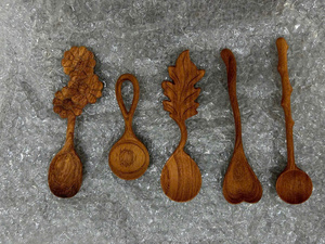 Cuillères à café en bois faites à la main, design unique, style vintage, commande en gros, support de marquage OEM - Product Image 6