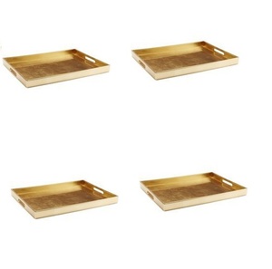 Brass serving <b>tray</b> polished surface durable build elegant design suitable for serving food beverages <b>snacks</b> home - Product Image 5