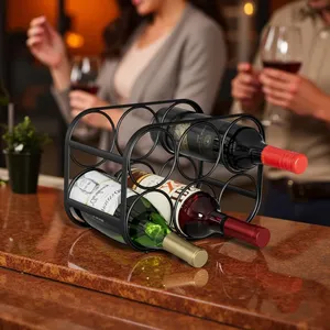 Custom Handmade Metal Wine Bottle Stand Elegant Iron Bottle Holder for Contemporary Home Furniture Interior Decoration Global - Product Image 6