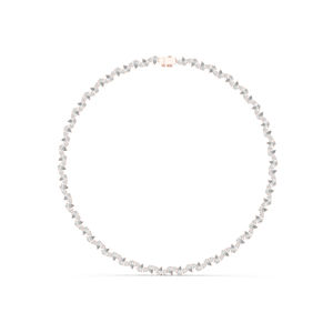 Collier en or blanc 14 carats avec diamant de laboratoire en forme de poire/rond, cadeau d'anniversaire |   Nouveau diamant cultivé - Product Image 2