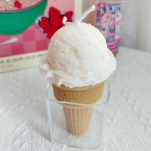 Lindo cono de helado vela novedad en forma de vela perfumada diseño de lujo aroma vela de cera de soja para la decoración del hogar fiesta boda - Product Image 5