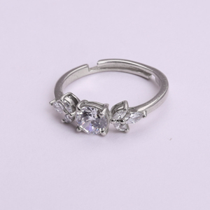 925 Sterling <b>Silver</b> <b>Solitaire</b> Cluster Adjustable <b>Ring</b> Women Handmade Wholesale Luxury Design Band Bridal Wedding Jewelry Gift - Product Image 2
